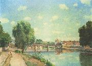 Camille Pissaro The Railway Bridge, Pontoise oil on canvas
